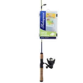 Shakespeare Catch More Fish Panfish Spinning Reel and Fishing Rod Combo, Includes Berkley Fishing Baits, Tackle, & Tackle Box, Pre-Spooled with 4lb | 1.8kg Stren Line