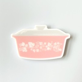 Vintage Pyrex Gooseberry Fridge Magnets - Set of 5, Retro Kitchen Decor, Pink Pyrex Hand Drawn Gifts, Decorative Magnets for Home or Office