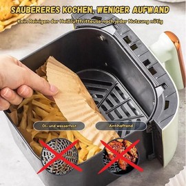 CREADY Baking Paper for Hot Air Fryer Pack of 100 Extra Thick [20-24 CM] + Oil Sprayer | Airfryer Baking Paper | Air Fryer Baking Paper | Air Fryer Accessories | Air Fryer Cosori 5.5 L and Larger