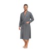 COLORFULLEAF Mens 100% Cotton Robes Lightweight Summer Long Bathrobe Sleepwear