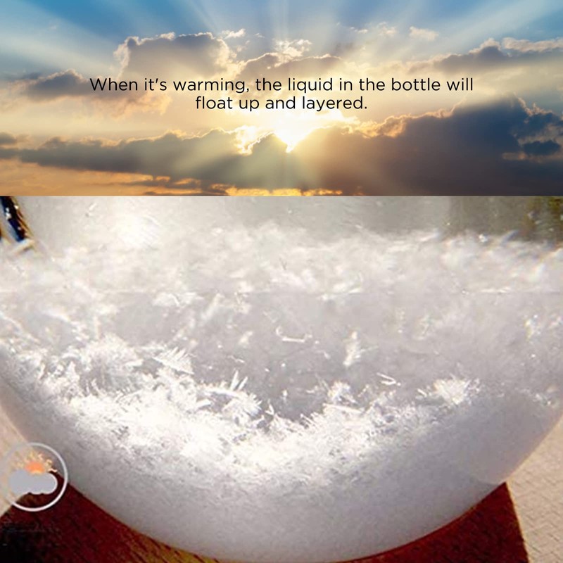 Viitech Storm Glass Weather Forecaster, Globe-Shaped Weather Glass Weather Station,