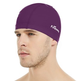 Lycra Swimming Cap, firesara Lycra Swimming Cap, Anti-Tear, Cosy, No Proof for Men, Women, Long Short Hair, Adults, Boys, Girls, Purple