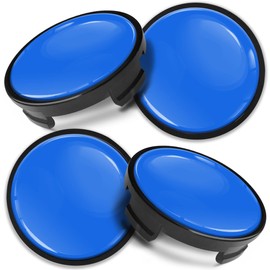 Biomar Labs 4 x Center Hubcaps, Compatible with Ford Centre Caps for Alloy Wheels, 54 mm, Blue, Black CFZ 22