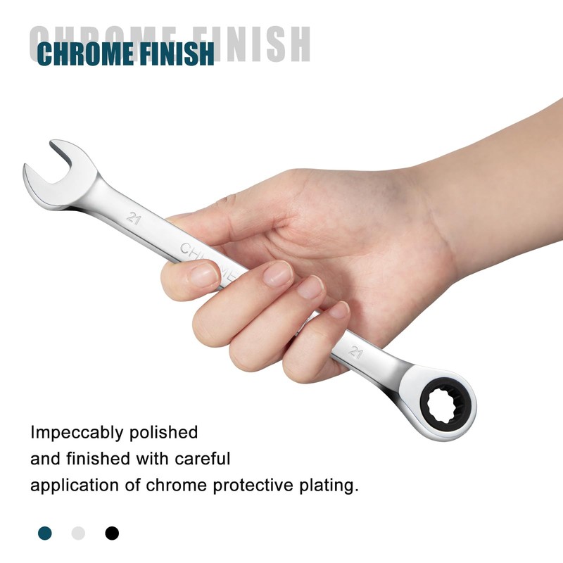 SORAKO Ratchet Spanner 21 mm, Combination Spanner Fixed Head Ratchet