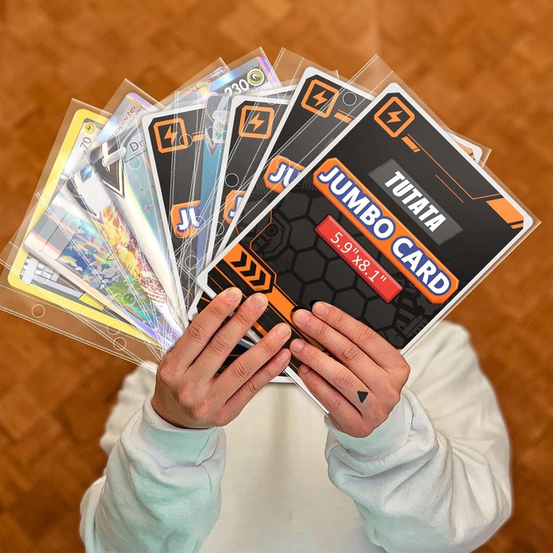 Jumbo Card Sleeves Big Card Protector Sleeves for 3 Ring