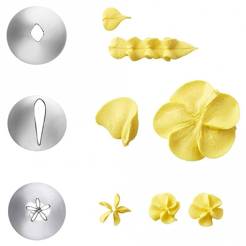 Wilton Decorating Tip Set 3/Pkg-#104 Petal/#352 Leaf/#224 Flower