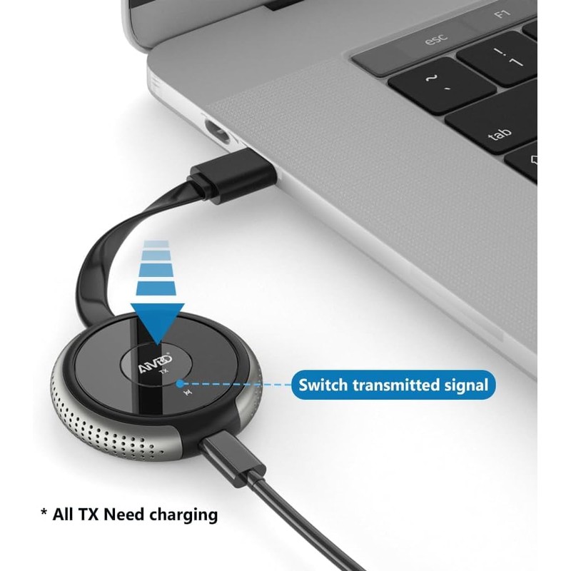 TIMBOOTECH Wireless HDMI Transmitter Grey, 1 Receiver Can be Paired