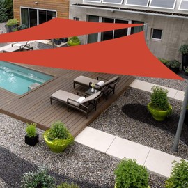 SHADEWIZ Custome Size 24' x 24' x 30' Red Sun Shade Sail swz12 Canopy Awning for Patio Backyard Lawn Garden Outdoor Activities UV Block Mesh Netting, We Can Make Custom Sizes