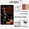 Skeleton Pumpkin Leaf Autumn Seasonal Metal Sign