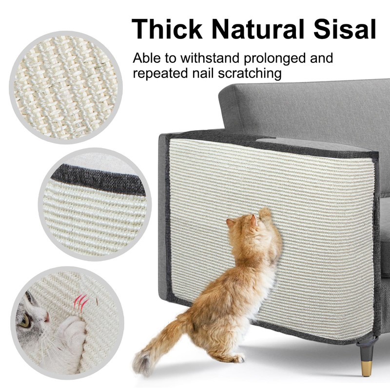 Cat Scratch Sofa Protector,Cat Scratching Couch Protector with 19.7''L*23.6''W Natural