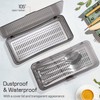 3Pcs Silverware Organizer With Lid: Kitchen Drawer Organizer With Lid