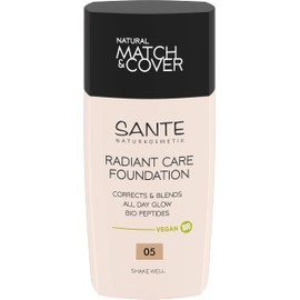 SANTE Naturkosmetik Radiant Care Foundation 05 Neutral Beige, Vegan Foundation with Organic Peptides and High-Quality Oils, for Radiant Skin, Nourishing and Sustainable Formula, 30 ml