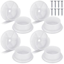 Amyhill Plastic Closet Pole Socket White Closet Rod Holders Rod Bracket Shower Holders Wardrobe Tube Support for Bathroom Curtain Clothing Store, 1-3/8 Inch(8 Pcs)