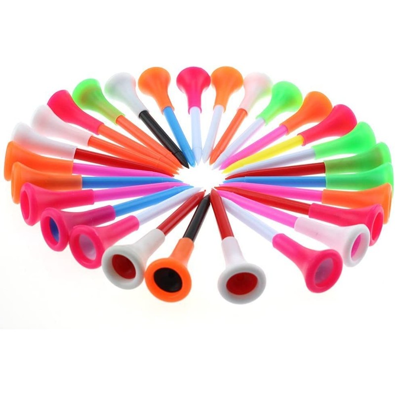 KOFULL Rubber Cushion Top Plastic Golf Tees Mixed Colors Pack