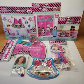 Decor LOL Surprise Birthday Party for 8, Favors, Decor, Scene Setter, Candles, Plates