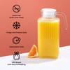 JoyJolt 60oz Glass Pitcher with Lid (2 Lids) - Beverage