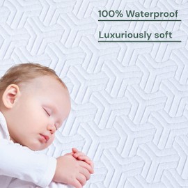 Sheet Story Ackly Bamboo Waterproof Cot Bed Mattress Protector 140x70 cm - Premium 100% Bamboo Fabric Hypoallergenic and Noiseless Fitted Sheet Cover - Mattress Protector Cot Bed Mattress Topper