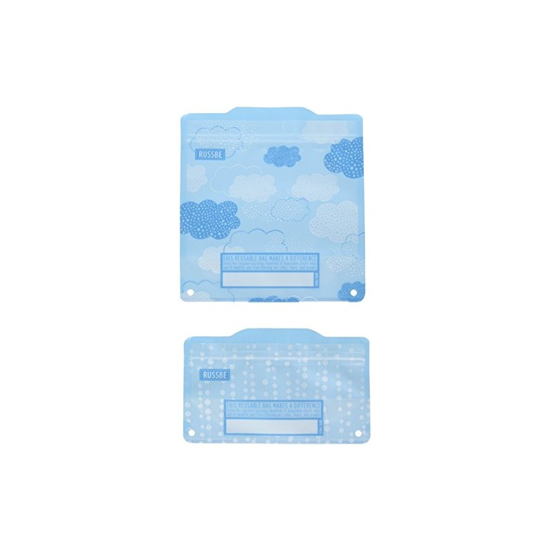 Russbe 18586 Clouds Reusable Snack & Sandwich Bags (Set Of