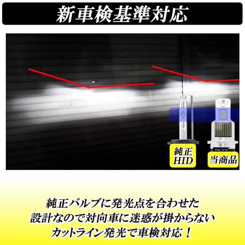 D2S LED Headlight, Pon, D2R, Vehicle Inspection Compatible, Explosive Light,