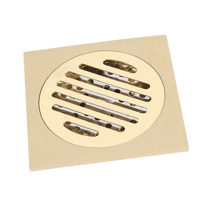 Square Floor Drain Bathroom Shower Waste Grate Brass Constructed Strainer