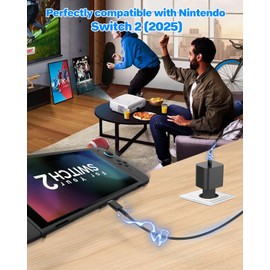 Netzteil für Switch 2/Switch, 60W 1.5M AC-Adapter Schnellladung Switch Charging für Switch 2/Switch Lite/Switch Dock/Switch Pro und andere Typ-C-Geräte