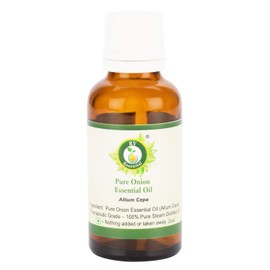 R V Essential Pure Onion Essential Oil 5 ml (0.169 ounces) - Allium Cepa (100% Pure and Natural Steam Distillated) Pure Onion Essential Oil