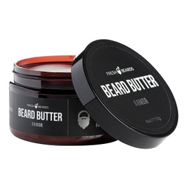 Fresh Beards Armor Beard Butter - Sandalwood, Bourbon, and Amber Fragrance - Scented Mens Beard and Mustache Conditioner - Soothing Anti-Itch Moisturizer and Softener for Healthy Beard Growth
