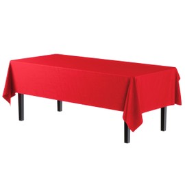 4-Pack Red Plastic Table Cloth - 54In. x 108In. Disposable Tablecloth for Parties - Rectangle Tablecloth - Disposable Table Cloths for Parties - Plastic Table Cover for Picnics - Exquisite