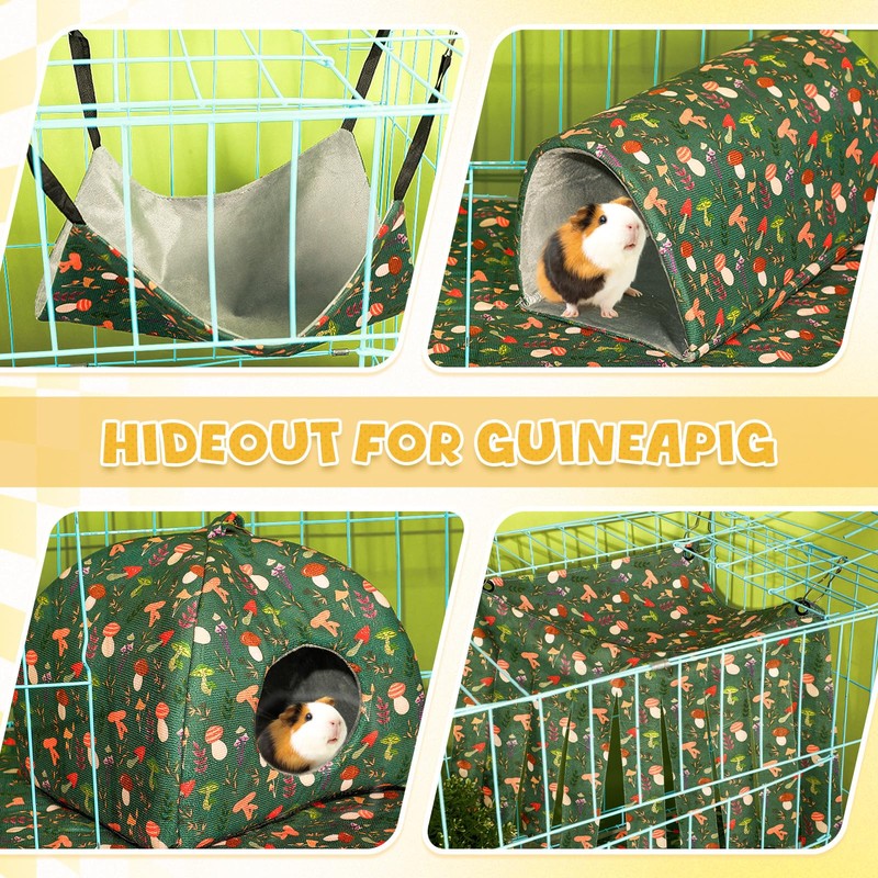 Geelin 8 in 1 Guinea Pig Hammock Set Rat Tunnel