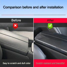 XITER Center Console Trim Cover Compatible with Nissan Rogue 2021-2025 Center Armrest Box Decor Cover,Carbon Fiber Black (2Pcs)