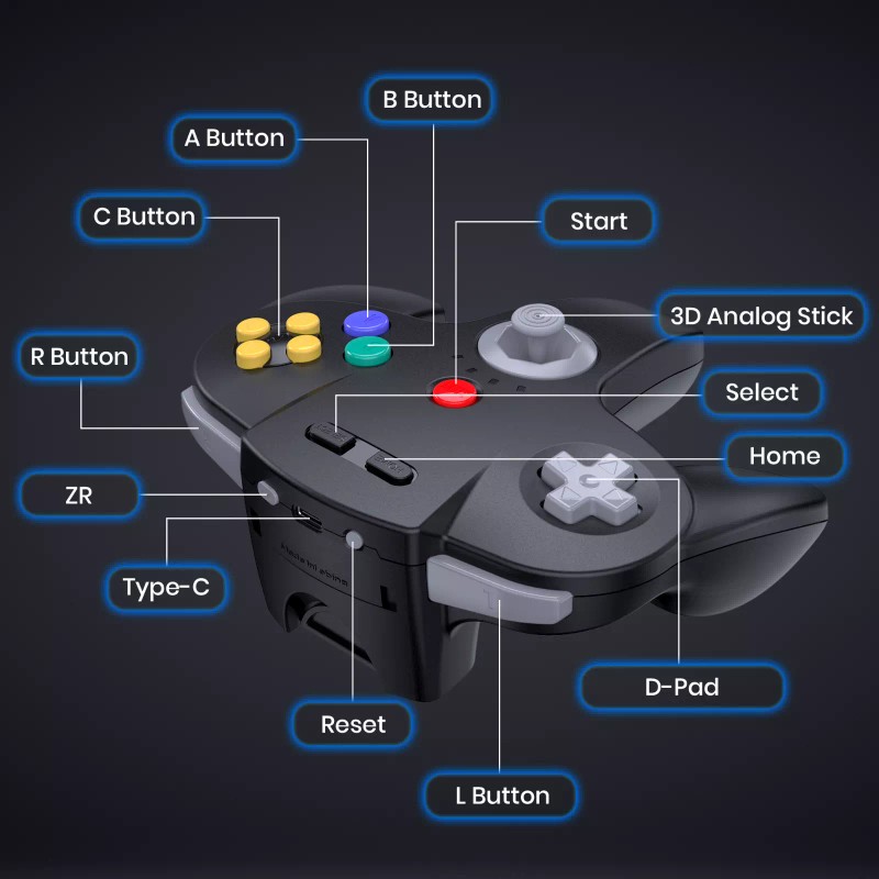 Unbranded Wireless N64 Switch Online Rumble Controller for Switch PC