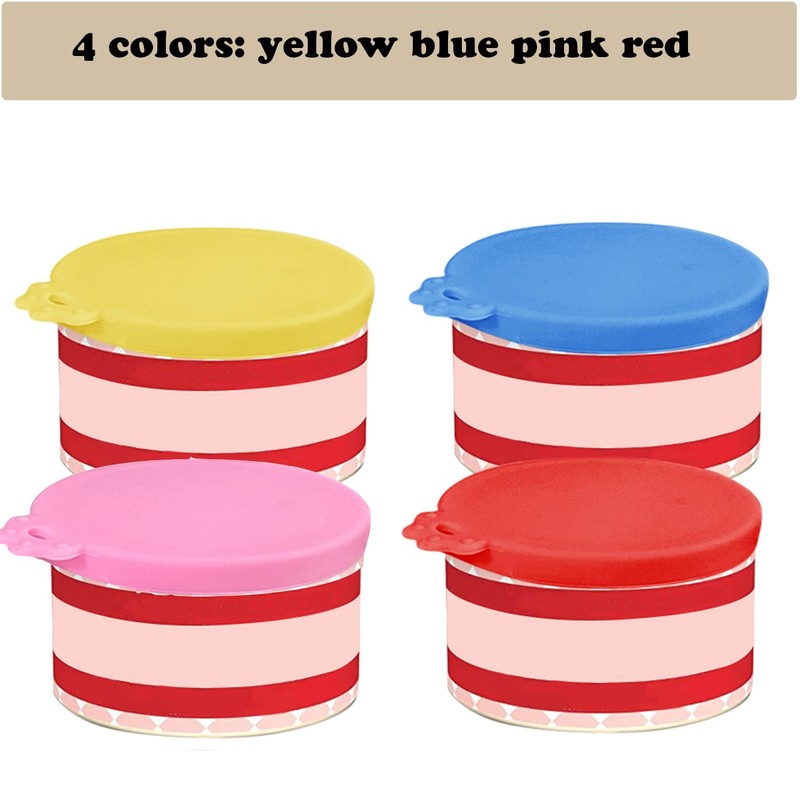 4 Pcs Food Can Lids Pet Can Covers, Silicone Small