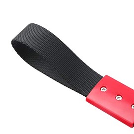 SUYE RACING JDM Style Tsurikawa Ring Subway Train Bus Handle Hand Strap Bosozoku Car SUV Bus Handle Strap Charm Drift (Red/Black Nylon Strap)