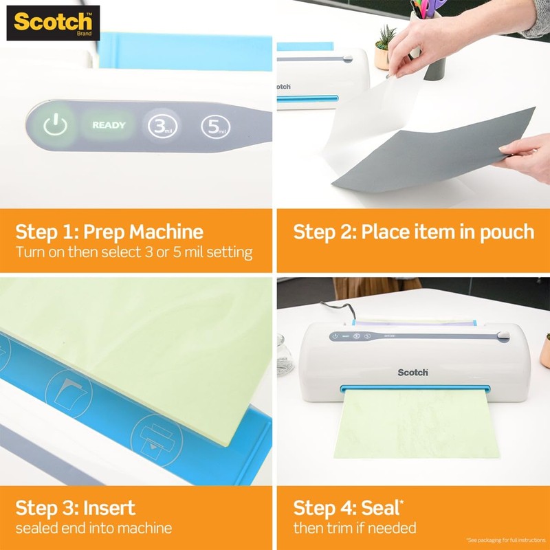 Scotch Matte Thermal Laminating Pouches, Ultra Clear with Matte Finish,