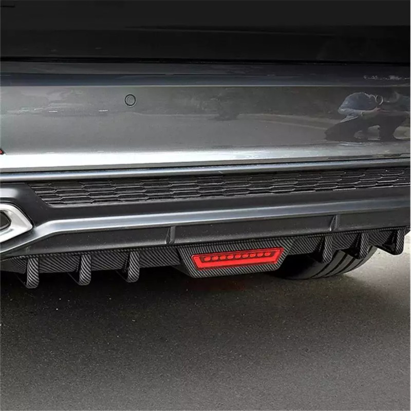 GOODFITMENT Rear Bumper Diffuser Spoiler Lip w/LED Tail Brake Stop