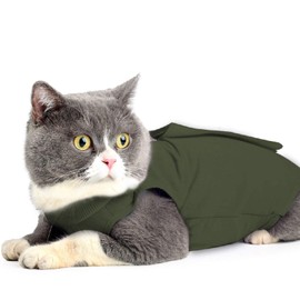 oUUoNNo Cat Wound Surgery Recovery Suit for Abdominal Wounds or Skin Diseases, After Surgery Wear, Pajama Suit, E-Collar Alternative for Cats