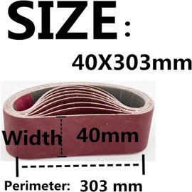 FEIHU Pack of 10 Aluminium Oxide Sanding Belts 40 x 303 mm Sanding Belt for Polishing Metal Wood Sandpaper for Belt Sanders / Sanding Machines 320 Grit