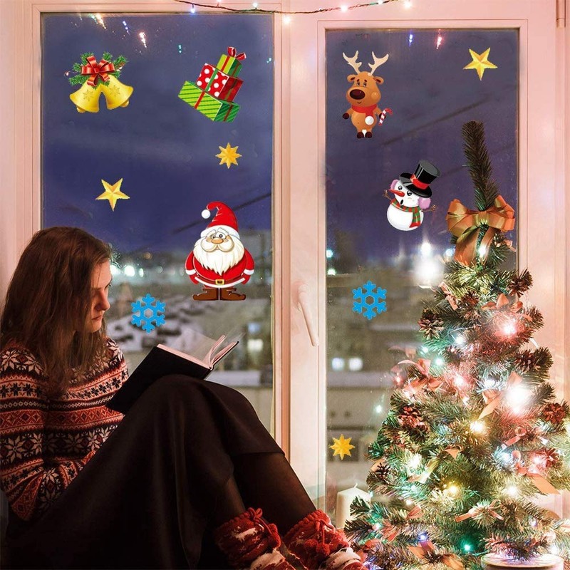 BJ-SHOP Christmas Window Stickers Christmas Window Wall Stickers for Christmas
