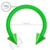 2pc 16mm Dental-Grade Acrylic Green Horseshoe Bar Hoop 4mm Spike