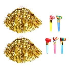 NIDHFG 2 Pieces Of Cheerleading Balls And 5 Pieces Of Cheerleading Whistles, Cheerleading Accessories, Sports Games Cheering Props, And Sports Competition Supplies.