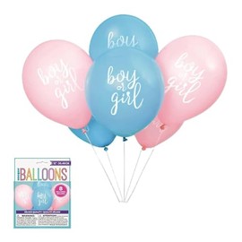 Boy or Girl Gender Reveal Latex Balloons - Vibrant Pink & Blue Balloons (30cm) - Perfect for Baby Showers & Announcements - Pack of 8