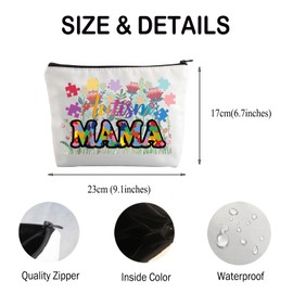 Autism Mama Gifts Autism Awareness Gifts Makeup Bag Autism Gifts for Moms Autism Mama Appreciation Gift Toiletry Bag (Autism Mama Bag)