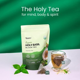 Teaniru, Holy Basil Black Tea - 30 Count | For Overall Mental Well-being | Rich in Vitamin C, K, A & Adaptogenic Properties | Your Morning Kickstart | Certified by USDA Organic