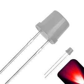 Lighthouse LEDs 5mm Flat Top with Frosted Diffused Lens LED - Red LED - Ultra Bright (Pack of 5)