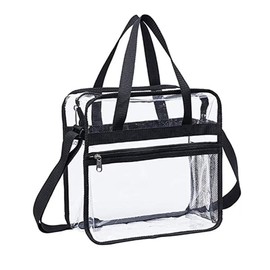 Harrington Marley Large Clear Tote Bag, Transparent Toiletry Shoulder Bag, Adjustable Crossbody Strap, Zipper Closure for Stadium Events