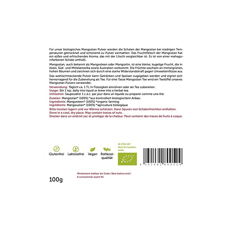 Organic Mangosteen Powder 100 g