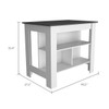 FM FURNITURE Brooklyn Kitchen Island, White, Surface Color Onix, with