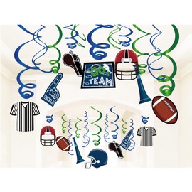 30Pcs Rugby Theme Party Decoration,Football Hanging Swirl Ceiling Whirl Party Supply for Boy Birthday Party Decorations, Baby Shower Party Hanging Decor