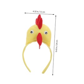 Healeved 3pcs Cute Cartoon Chicken Headbands for Animal Costume Accessories Whimsical Rooster Design for Parties Masquerades Day Festive Holiday Dress Up