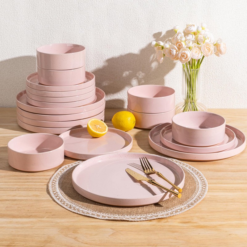 AmorArc Ceramic Dinner Plates Set of 6, 10.25 Inch Stoneware